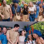 Danielle do Vale e Lucas Ribeiro com lideranças indígenas na Baía da Traição