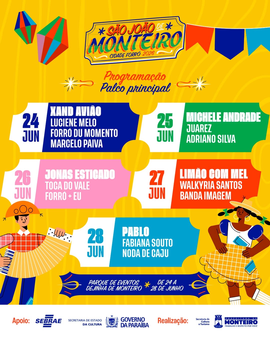 Prefeitura divulga a programação oficial do São João de Monteiro 2026