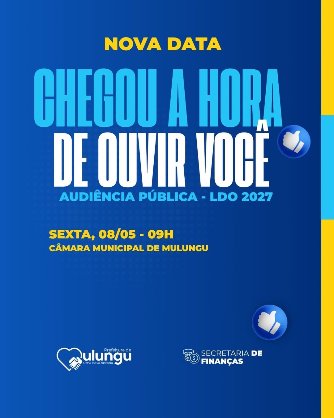 Prefeitura de Mulungu define nova data para audiência da LDO